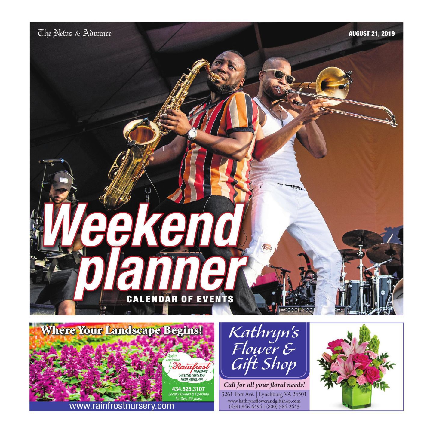 8 - Aug. 21 - Weekend planner
